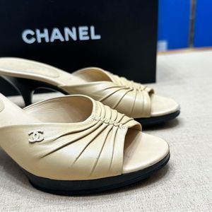 Chanel Beige Sandals with Dust-bag and Box 7.5